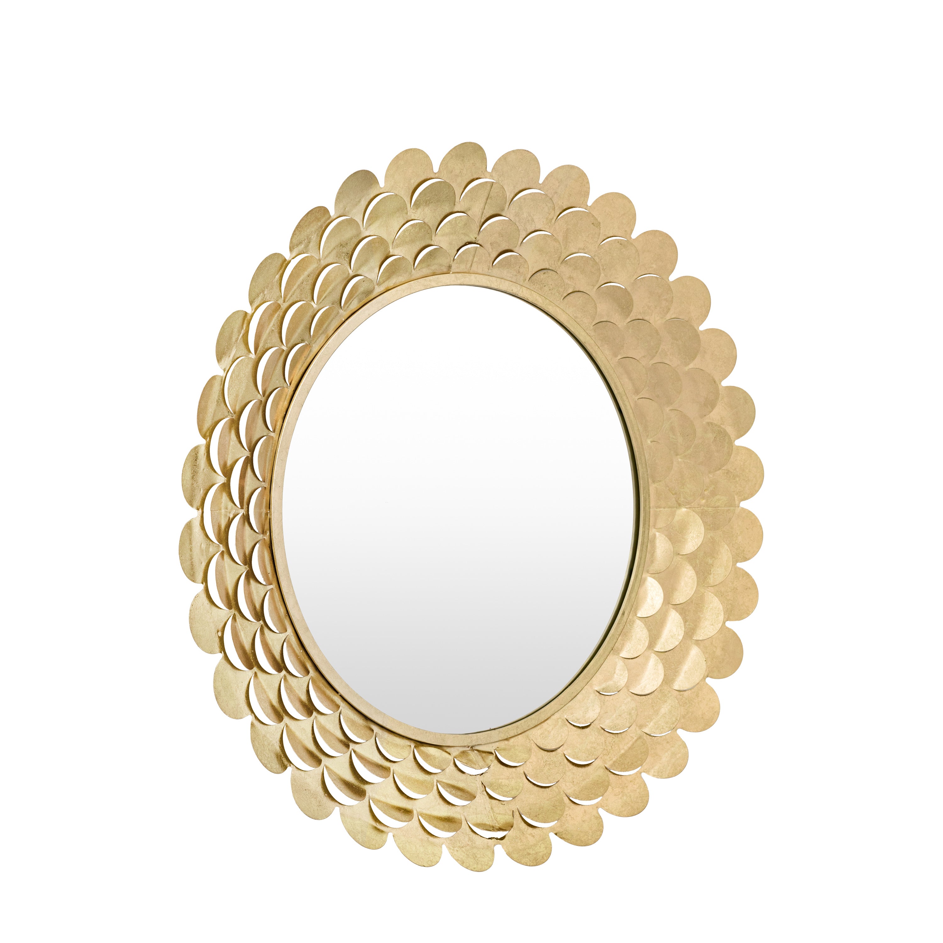 Roswell Gold Coin Round Wall Mirror